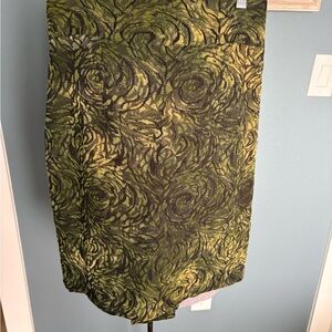 ANTONIO MELANI Green and Black Patterned Pencil Skirt